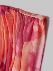 GENKIRA 紮染單肩褶邊網紗上衣 - 彩色 - 查看 3