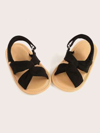 Breathable Hook-And-Loop Sandals For Infant And Toddler Girls, Black