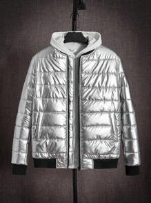 Manfinity VCAY Cappotto invernale casual oversize con chiusura lampo e maniche lunghe per uomo