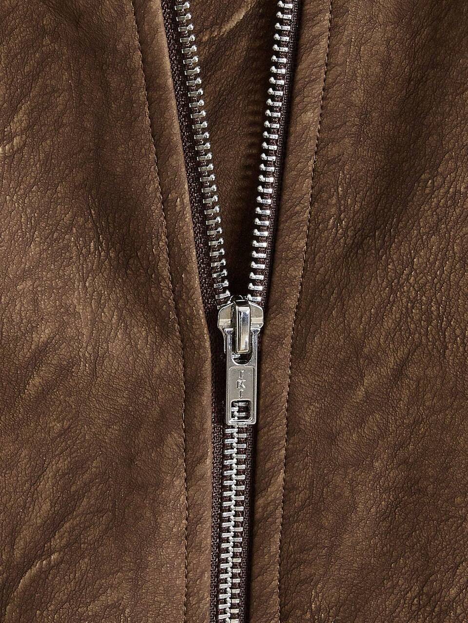 Loose Fit Men's Zip Up Teddy Lined Hooded Jacket Without Tee