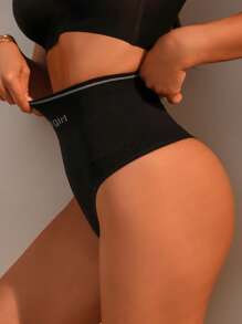 SHEIN Slogan Graphic High Waist Shapewear Panty