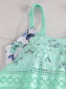 Floral Print Tankini - Multicolor - View 5