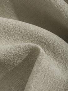 DAZY Chất rắn Túi nghiêng Quần ống rộng - Màu Khaki - Xem 9