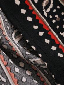 DAZY 全身印花系带露背吊带连衣裙 节日波西米亚风吊带裙 度假装扮 女装 - 黑色 - 查看 6