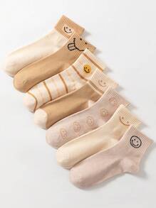 7pairs Cartoon Graphic Cute Crew Socks For Daily Life - Multicolor - View 1