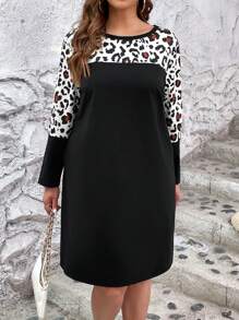 SHEIN LUNE Hơn In hoa Báo Túi nghiêng Đầm - màu đen - Xem 5