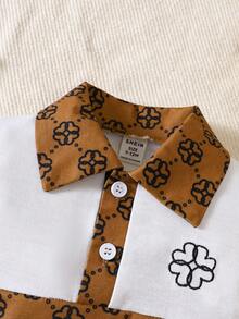 男嬰拼接領POLO衫&短褲 - 彩色 - 查看 3