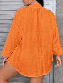 SHEIN EZwear Plus Solid Drop Shoulder Shirt