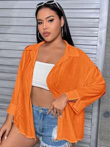 SHEIN EZwear Plus Solid Drop Shoulder Shirt