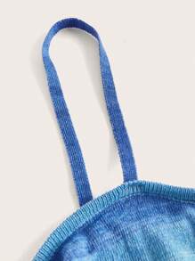 SHEIN MOD Vestido suéter ajustado de tirantes de ombré fruncido - Azul - Ver 3