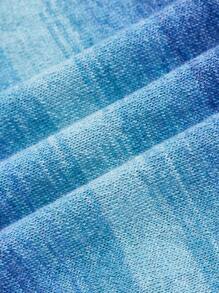 SHEIN MOD Vestido suéter ajustado de tirantes de ombré fruncido - Azul - Ver 4