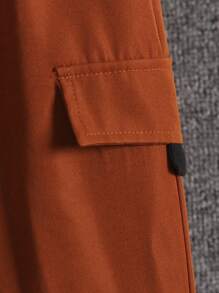 SHEIN Chàng trai trẻ Chi tiết Patched thư Áo nỉ & Chi tiết về Flap Quần - Nhiều màu - Xem 7