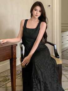 DAZY Solid A Line Dress Prom Dress Sundress