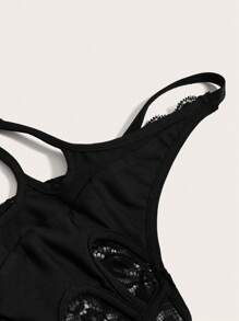 SHEIN ICON 前鏤空蕾絲吊帶上衣