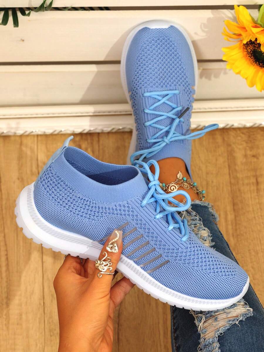 Ladies' Sports Shoes With Lace-up Design, Fashionable, Breathable And Non-slip, Suitable For Outdoor Activities