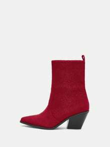 SheIn SXY Christmas Date Thick Heel Women Fashion Boots