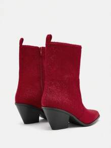 SheIn SXY Christmas Date Thick Heel Women Fashion Boots