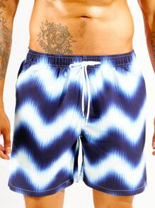 Surfspeed 男士鋸齒形印花腰部抽繩泳褲 - 彩色 - 查看 3