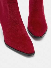 SheIn SXY Christmas Date Thick Heel Women Fashion Boots