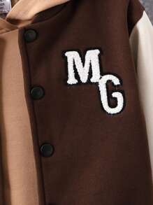 SHEIN 3件套 男童休閒刺繡外套連帽衛衣長褲秋冬運動裝 - 彩色 - 查看 4