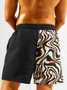 Surfspeed 男士圖案印花腰部抽繩泳褲 - 彩色 - 查看 2