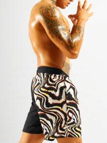 Surfspeed 男士圖案印花腰部抽繩泳褲 - 彩色 - 查看 3