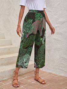 EMERY ROSE Pantalones capri con estampado de leopardo - Multicolor - Ver 3