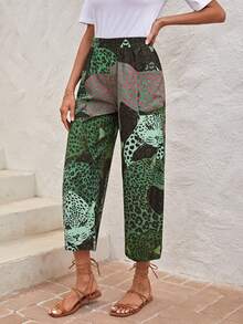 EMERY ROSE Pantalones capri con estampado de leopardo - Multicolor - Ver 4