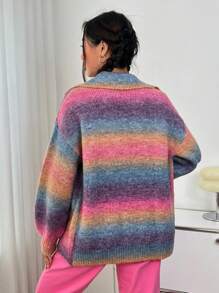 SHEIN EZwear Bóng Thả vai Áo len Mở - Nhiều màu - Xem 2