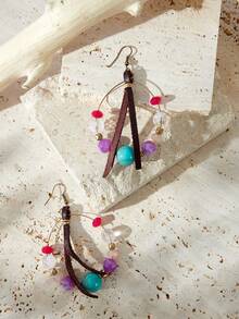 SHEIN VCAY 1對波西米亞復古風時尚耳環 - 彩色 - 查看 5