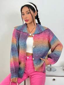 SHEIN EZwear Bóng Thả vai Áo len Mở - Nhiều màu - Xem 4