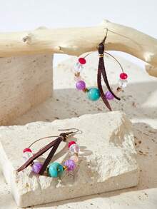 SHEIN VCAY 1對波西米亞復古風時尚耳環 - 彩色 - 查看 4