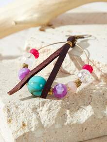 SHEIN VCAY 1對波西米亞復古風時尚耳環 - 彩色 - 查看 3