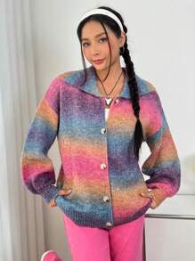 SHEIN EZwear Bóng Thả vai Áo len Mở - Nhiều màu - Xem 7