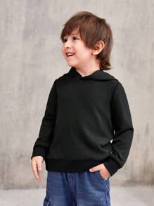 SHEIN Young Boy Slogan & Cartoon Graphic Hoodie