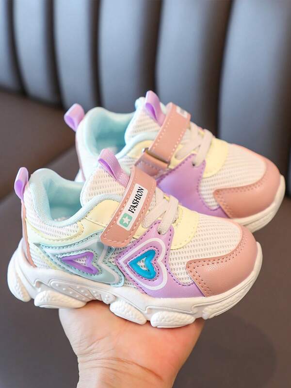 1 Pair Girls' Breathable Mesh Fabric Children/Toddler Sports Shoes