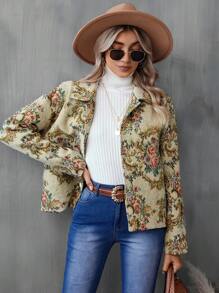 SHEIN LUNE In hoa Nút phía trước áo - Nhiều màu - Xem 4