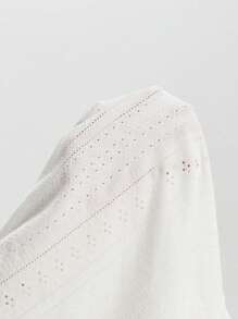 EMERY ROSE Hollow Out Puff Sleeve Tee - White - View 5