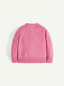 Cozy Pixies Baby Girl Unicorn Pattern Sweater - Pink - View 2