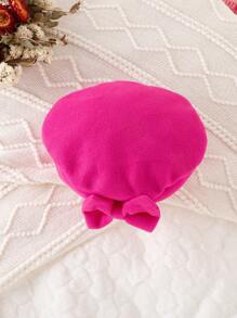 女嬰褶邊前蝴蝶結外套&帽 - 玫紅色 - 查看 3