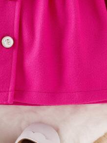 女嬰褶邊前蝴蝶結外套&帽 - 玫紅色 - 查看 8