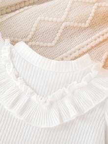 Baby Girl Ruffle Trim Flounce Sleeve Tee & Layered Hem Skirt & Hat - Yellow - View 5