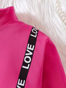 Baby Girl Cartoon Graphic Zip Up Pocket Patched Dress - Hot Pink - View 5