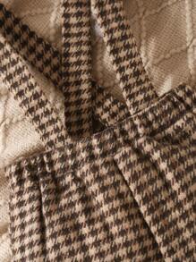 Baby Boy Casual Houndstooth Printed Overalls And Hat Set, For Christmas - Multicolor - View 3