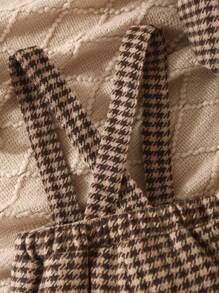 Baby Boy Casual Houndstooth Printed Overalls And Hat Set, For Christmas - Multicolor - View 4