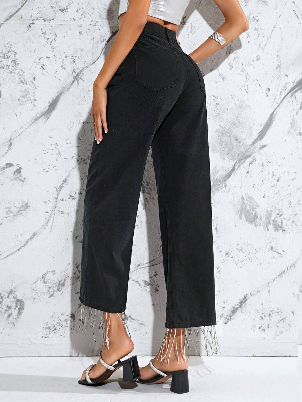 Fringe Hem Jeans