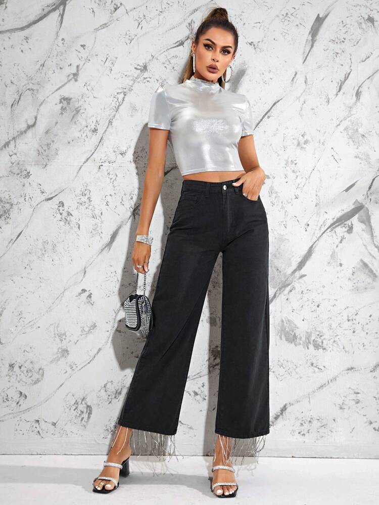 Fringe Hem Jeans