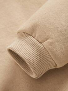 SHEIN Leap Crew Baby Girl Casual Pattern Long Sleeve Sweatshirt, Suitable For Autumn/Winter - Khaki - View 4