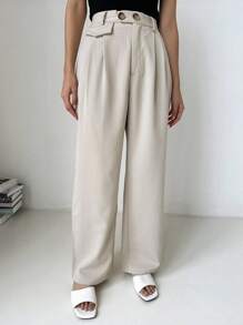 DAZY Solid Plicated Detail Suit Pants