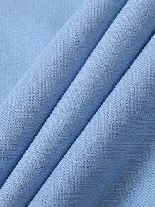 SHEIN 青少年男孩字母图案插肩袖卫衣 - 藍色 - 查看 5